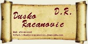 Duško Račanović vizit kartica